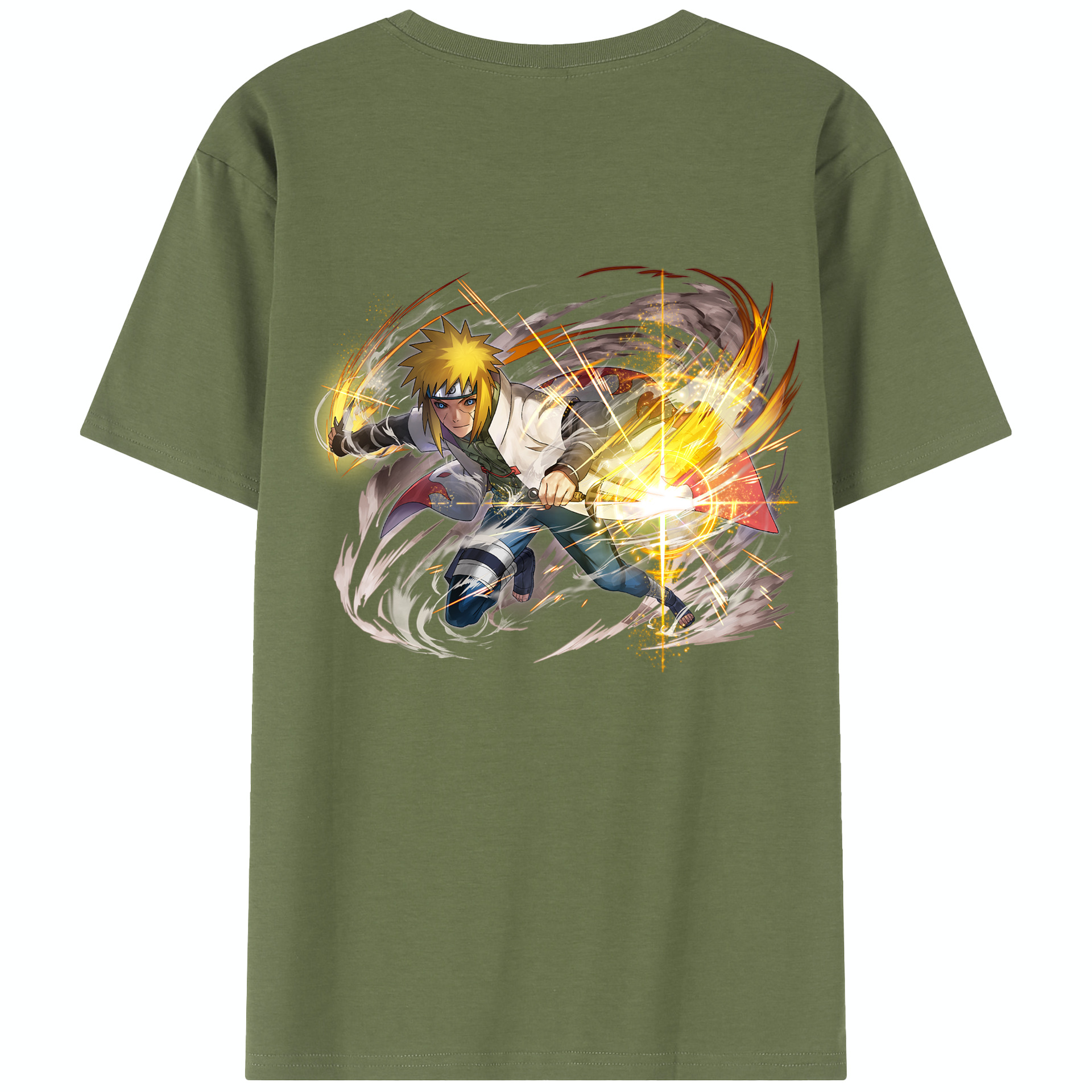 （画像用） NARUTO -ナルト- 波風 ミナト Namikaze Minato 綿100％半袖Tシャツ（背面プリント）